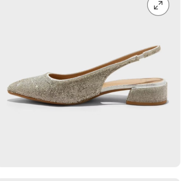 Elle Rhinestone Slingback Pointed Toe Classy Heels Sandal Vaca Mules Slip Ons - Picture 2 of 4